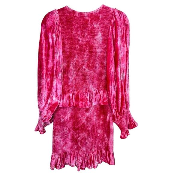 LoveShackFancy Velvet Roses Evan Dress Grenadine Size Medium Pink - Picture 5 of 9